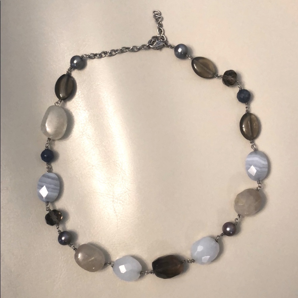 Ann Taylor 18” multi-stone adjustable necklace
